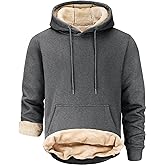 Peakwell Men's Sherpa Lined Hoodie Winter Fleece Warm Pullover Casual Long Sleeve Hooded Sweatshirts