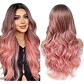 ORAVISTA Wigs Human Hair Mixed Synthetic Wavy Lace Middle Part Wigs Blonde Natural Curly Heat Resistant Lightweight for Women Daily Party Cosplay