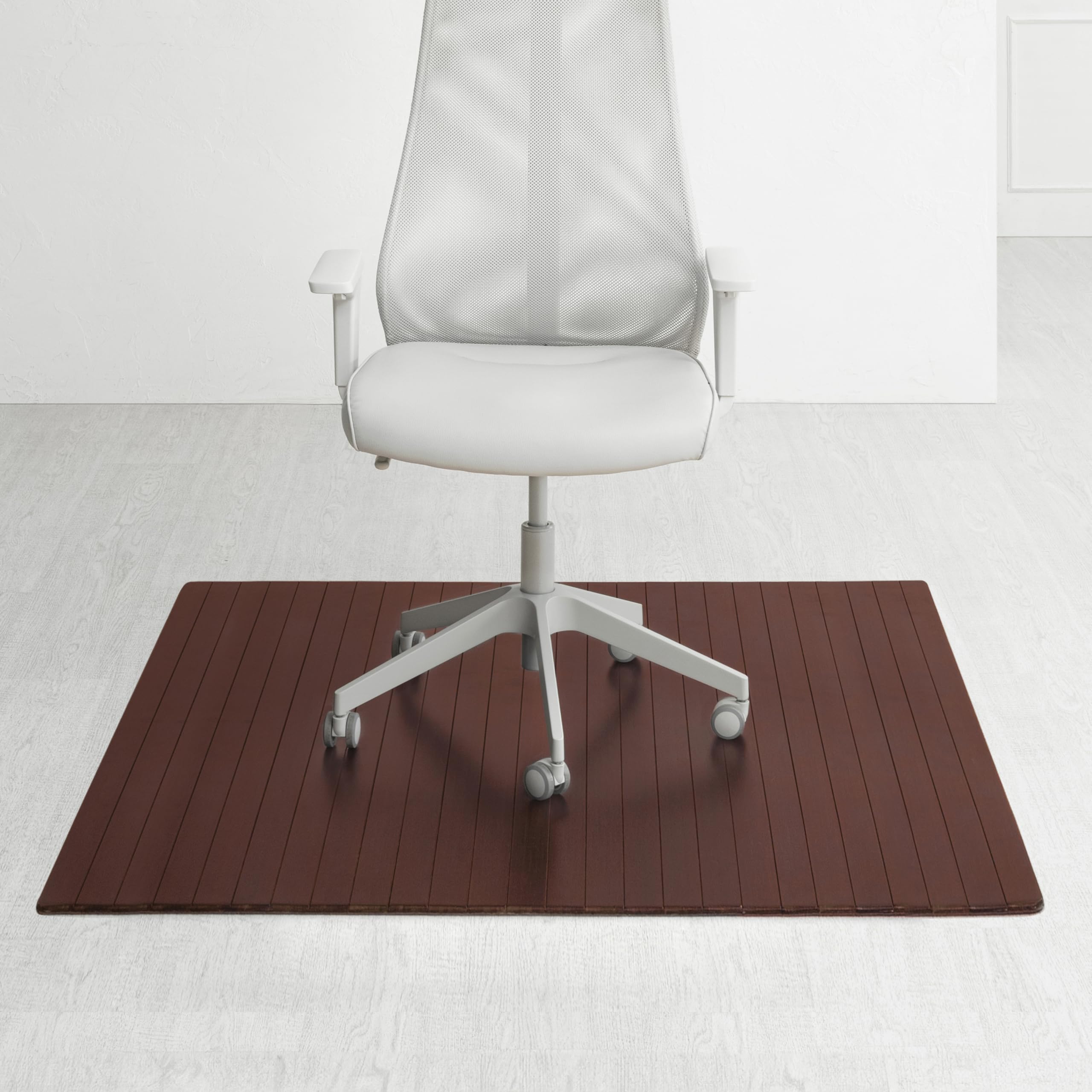 Anji Mountain Office Chairmat Thickest & Sturdy Bamboo Chairmats Highly Premium Quality Anti-Slip Heavy Duty for Multi-Purpose Hardwood Floor Office & Home Floor Protector Office Chair mat-5mm Thick