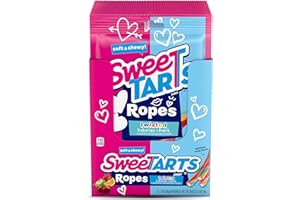 SweeTARTS Ropes Valentine’s Day Candy, Twisted Rainbow Valentine's Punch | Chewy and Tart Valentine’s Day Candy | 3 oz (Pack of 12)