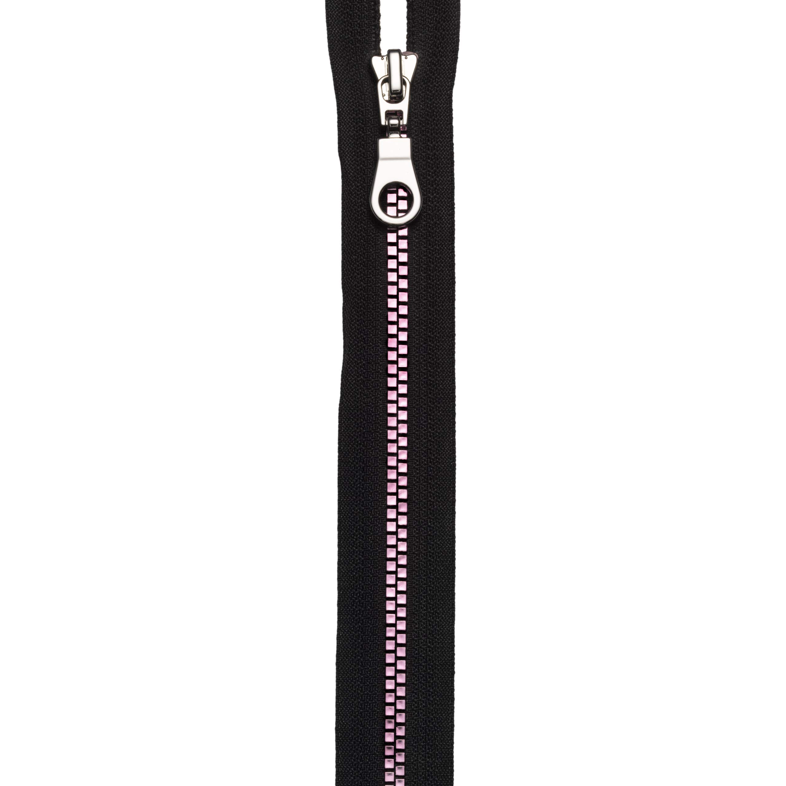 Prym Zip Fastening, Polyester, Black/Pink, 80 cm