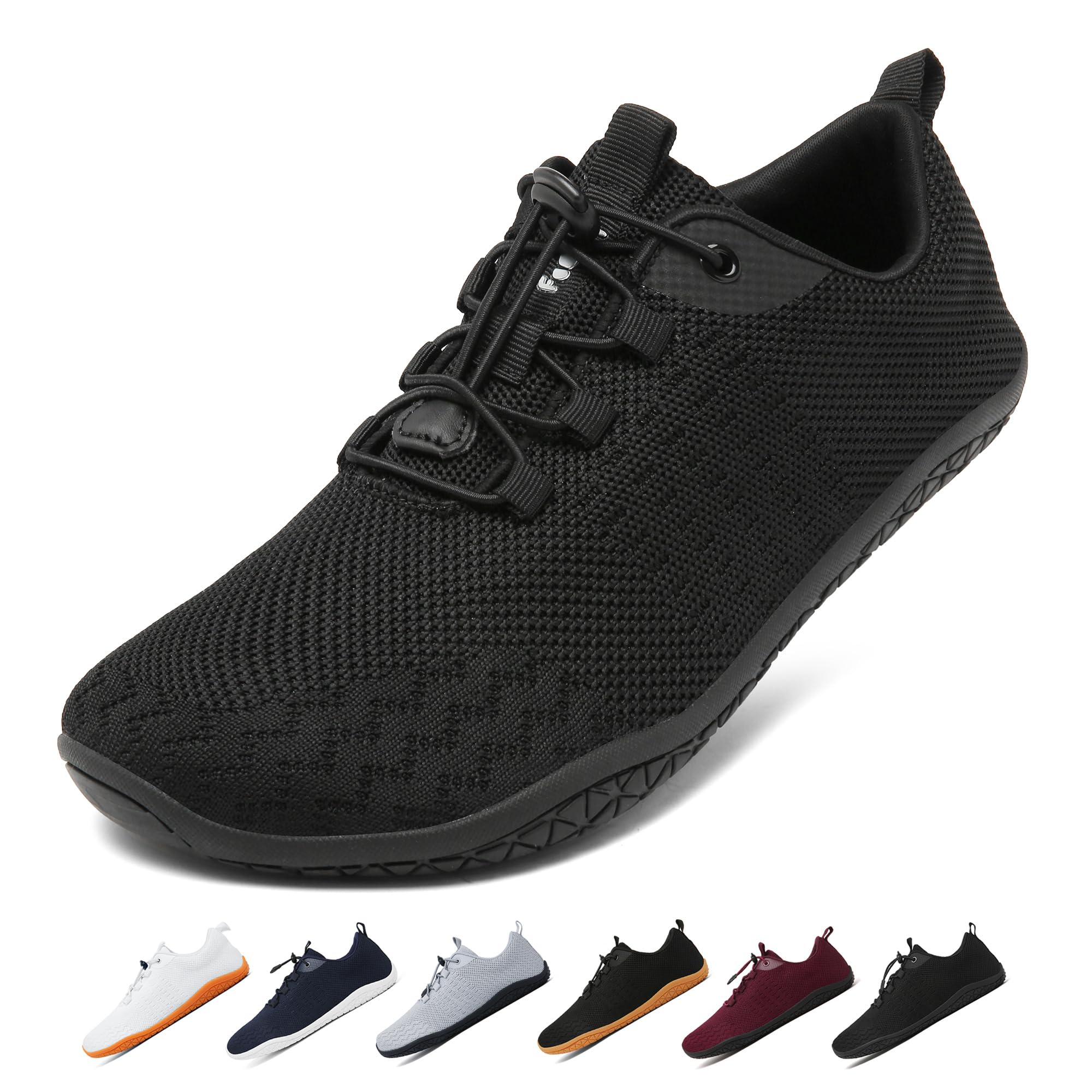 Geweo Barfußschuhe Herren Damen Sommer Bequeme Barefoot Shoes Schwarz 43EU