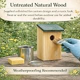 Garden Mile Traditional Wooden Bird House 4 Pack with Black Roof 30mm Hole view 7