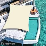 Teynewer 2x2m Square Sun Shade Sail UV 98% Waterproof Cream view 4