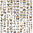 200+ Pcs Gay Pride Tattoos - 20 Sheets Temporary Rainbow Flag Tattoo Stickers for Equality Parades and Celebrations - Waterproof