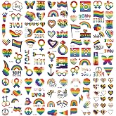 200+ Pcs Pride Tattoos,Gay Pride Tattoos,20 Sheets Pride Temporary Tattoos,Pride Outfits for Women,Waterproof Rainbow Flag Tattoo Stickers for Pride Equality Parades and Celebrations