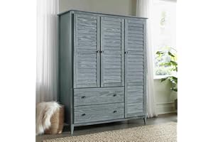 Grain Wood Furniture Greenport 3-Door Wardrobe, Brushed Grey