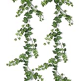 RECUTMS 2Pcs Hanging Ivy Garlands Artificial Vine Leaves Fake Greenery Silk Plants Decor for Wedding Home Wall Party Indoor Outdoor Decoration 74.8inch