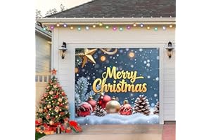 TTCHANG Christmas Garage Door Cover, Large Christmas Banner Backdrop Decorations Hanging Door Photography Decor for Indoor Outdoor House Patio Lawn Party Background,Cardinal Christmas,8x7FT
