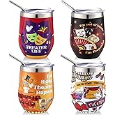 Patelai 4 Pack Musical Theater Gifts Tumbler, 12 oz Stainless Steel Insulated Cup with Lid, Christmas Birthday Gifts for Drama Lovers Actors Friends