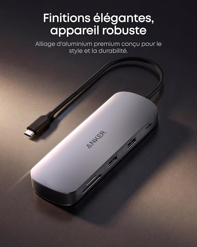 Nano Hub USB C 8 en 1 pour 2 Ordinateurs (Chargeur Non Inclus)