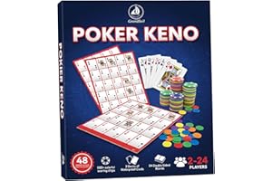 Pokeno Game Set with Cards and Chips,24 Boards, 500 Chips, 100% Plastic Playing Cards, 2 Deck of Waterproof Poker Cards,Poker