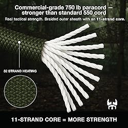 Three Vikings Paracord Rope - 750lb - 100% Nylon