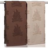 Remagr 2 Pcs Camping Themed Bathroom Hand Towels 29.5 x 13.7 in Farmhouse Kitchen Bath Towel 3D Bonfire Jacquard Weave 100% Cotton Happy Camper Decor for Christmas Winter Gifts