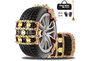 MEMPA Snow Tire Chains for Cars/SUV/Pickup, Reusable Universal Tire Chains for Ice and Snow, Fit Tire Width 185-265mm, 6PCS