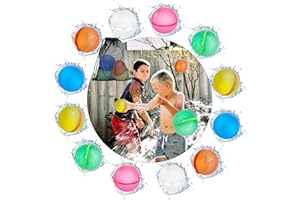 FLEXYONY 12Pcs Reusable Water Balloons Refillable Water Balloons Quick Fill Self-Sealing Soft Silicone Water Bombs Splash Balls for Fun Outdoor Water Fight Games Toys Summer Pool Beach Toys for Kids ages 3+