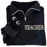Chillever Personalized Quarter-zip Embroidered Teacher Sweatshirt, Shirt, Hoodie, Custom Teacher Gifts, Back to School 2025