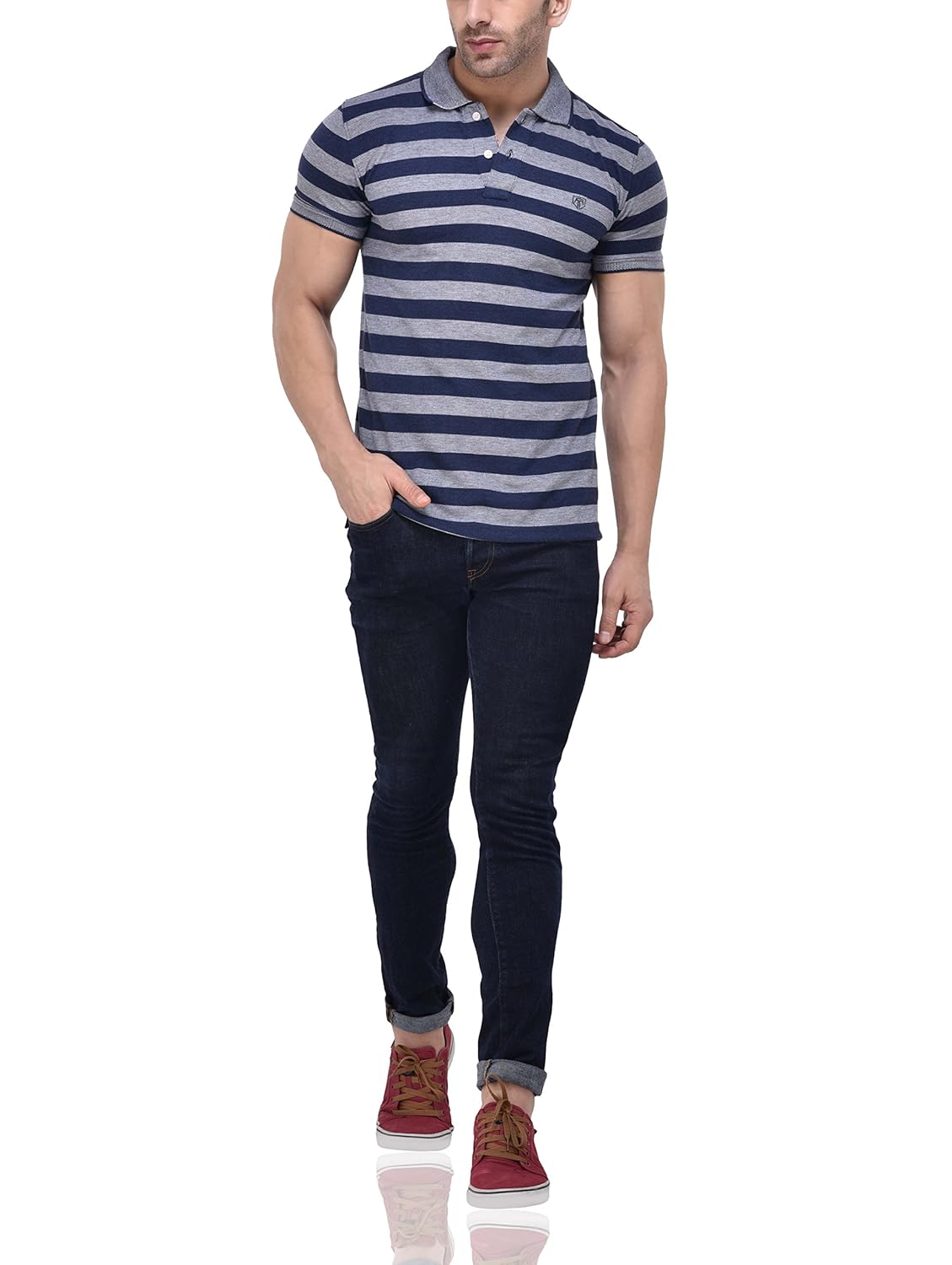 tinted men's matty polo neck t-shirt (tj548)