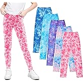 Whimtoyland 5 Pack Leggings for Girls Pants:Girls Legging Soft Stretchy Kids Basic Solid School Girls Pants Size 4-12 Years