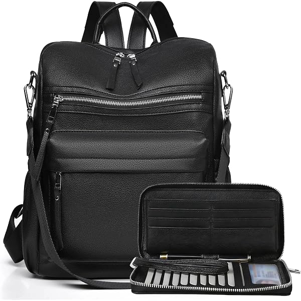 9201 Fashion Backpack Purse Leather Multipurpose Design Shoulder Bag Travel Leather Backpack Purse for Women Fashion Multipurpose Design  main image 3