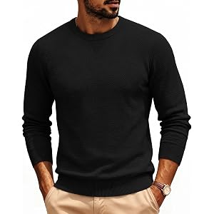 PJ PAUL JONES Mens Pullover Sweater Casual Crewneck Knit Sweaters | Lightweight, Long Sleeve, Soft, Knitted, Textured, Regula