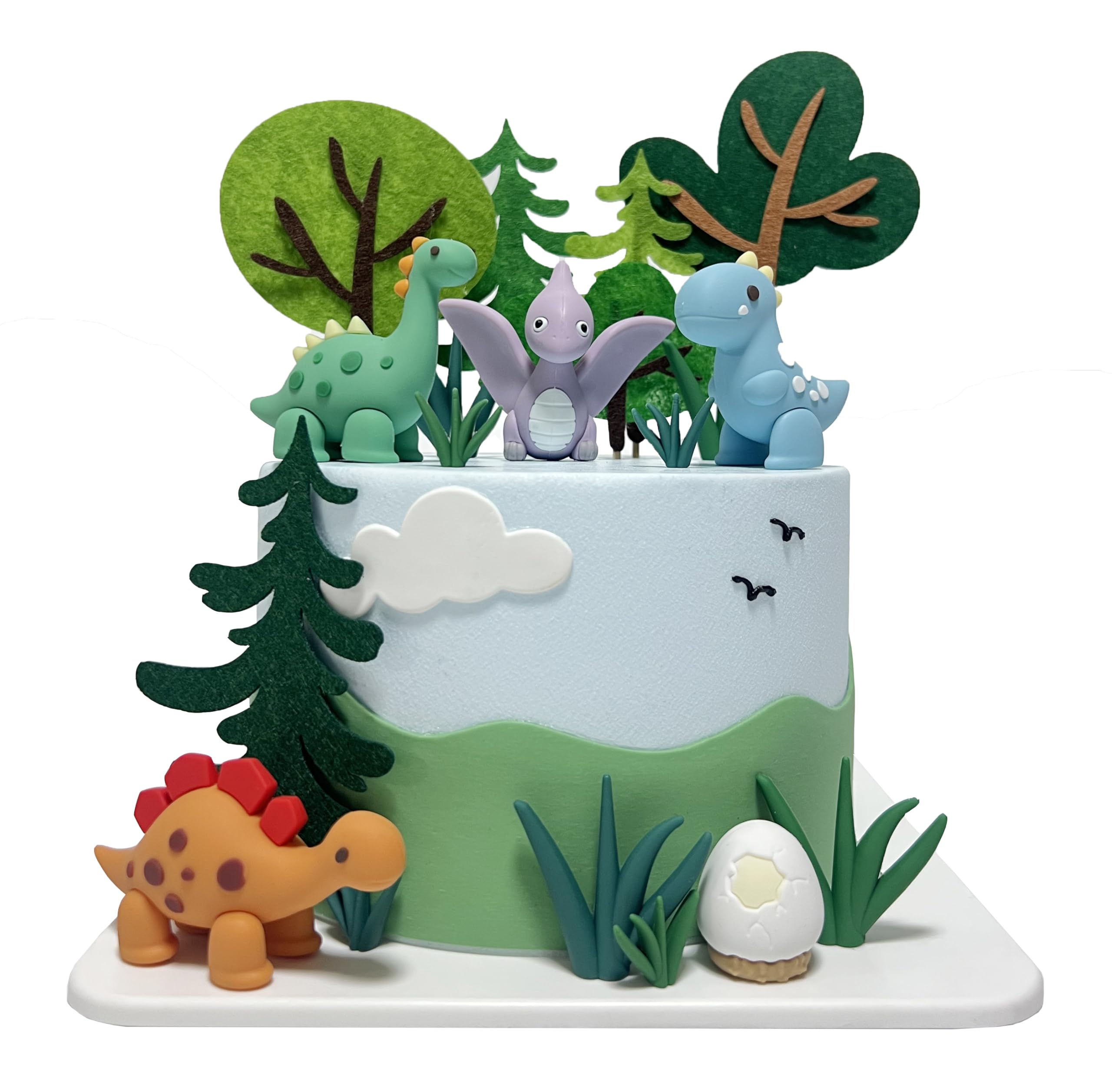 Dinosaur Cake Toppers, 3D Dinosaurs Cake Toppers for Kids, Cake topper for Dinosaur Themed Party, Baby Shower Party Cake Decorations — image 1