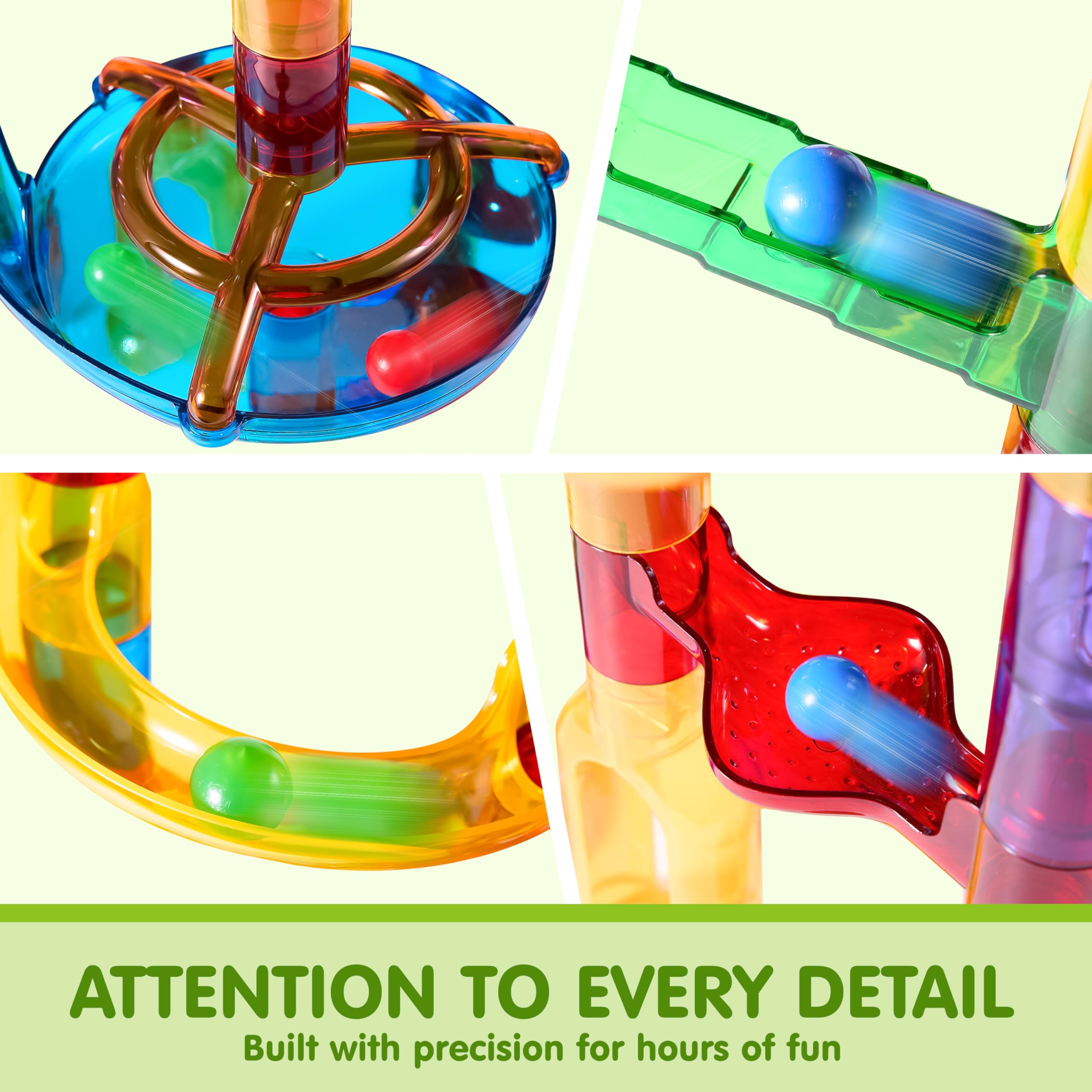 JOYIN 137Pcs Glowing Marble Run - Construction Building Blocks Toys with 15 Glow in The Dark Plastic Marbles, STEM Toy Presents for Boys and Girls, Gift for Christmas