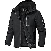 UTWGN Men's Ski Jacket Winter Warm Snow Coat Waterproof Windbreaker Hooded Work Outerwear Snowboarding Jackets