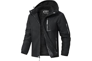 UTWGN Men's Ski Jacket Winter Warm Snow Coat Waterproof Windbreaker Hooded Work Outerwear Snowboarding Jackets