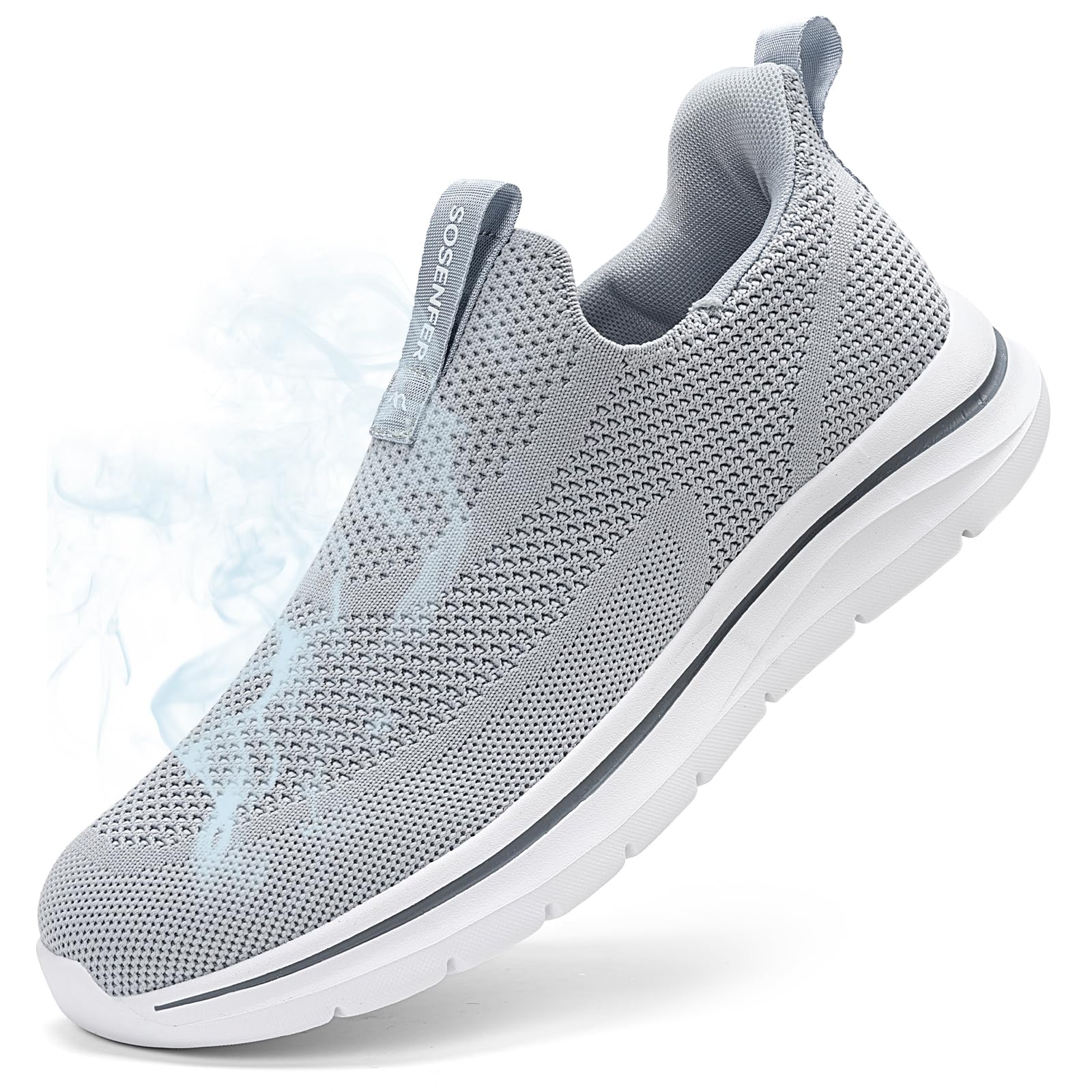 Sosenfer Schuhe Herren Slip On Sneaker Fitness Turnschuhe Atmungsaktiv Ohne Schnürsenkel Walkingschuhe Hands-Free Freizeit Schlupfschuhe-QIANHUI-45