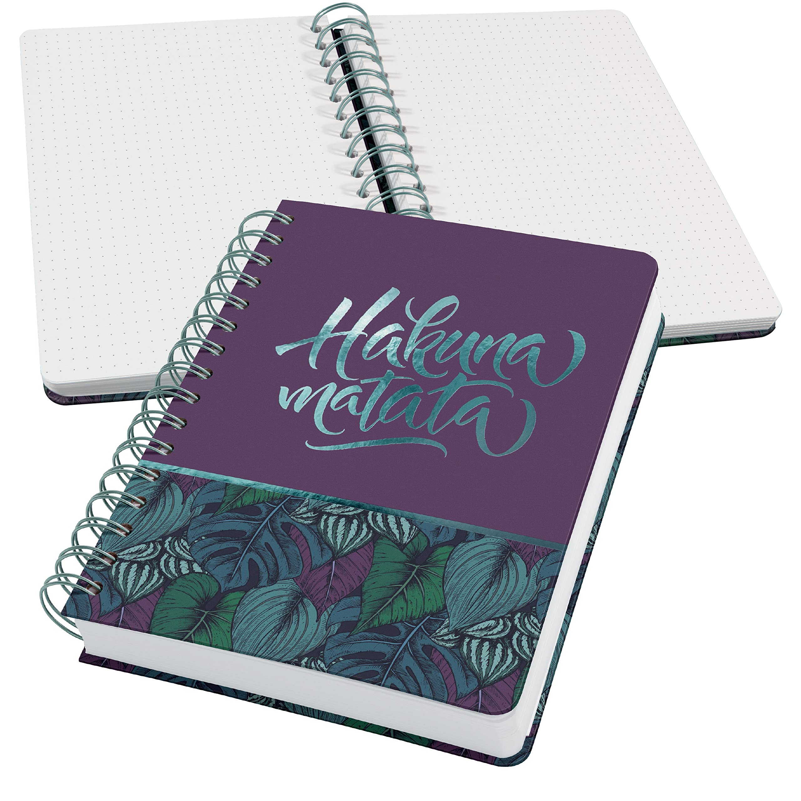 SIGEL JN613 Jolie Spiral notebook, Jungle Dreams, dotted (dot grid), 120 gsm, 16,8 x 21,5 cm, hardcover, 240 pages, purple, Turquoise, Green