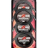 PigHog XLR 15 Foot 4 Pack Tour Grade Microphone Cables