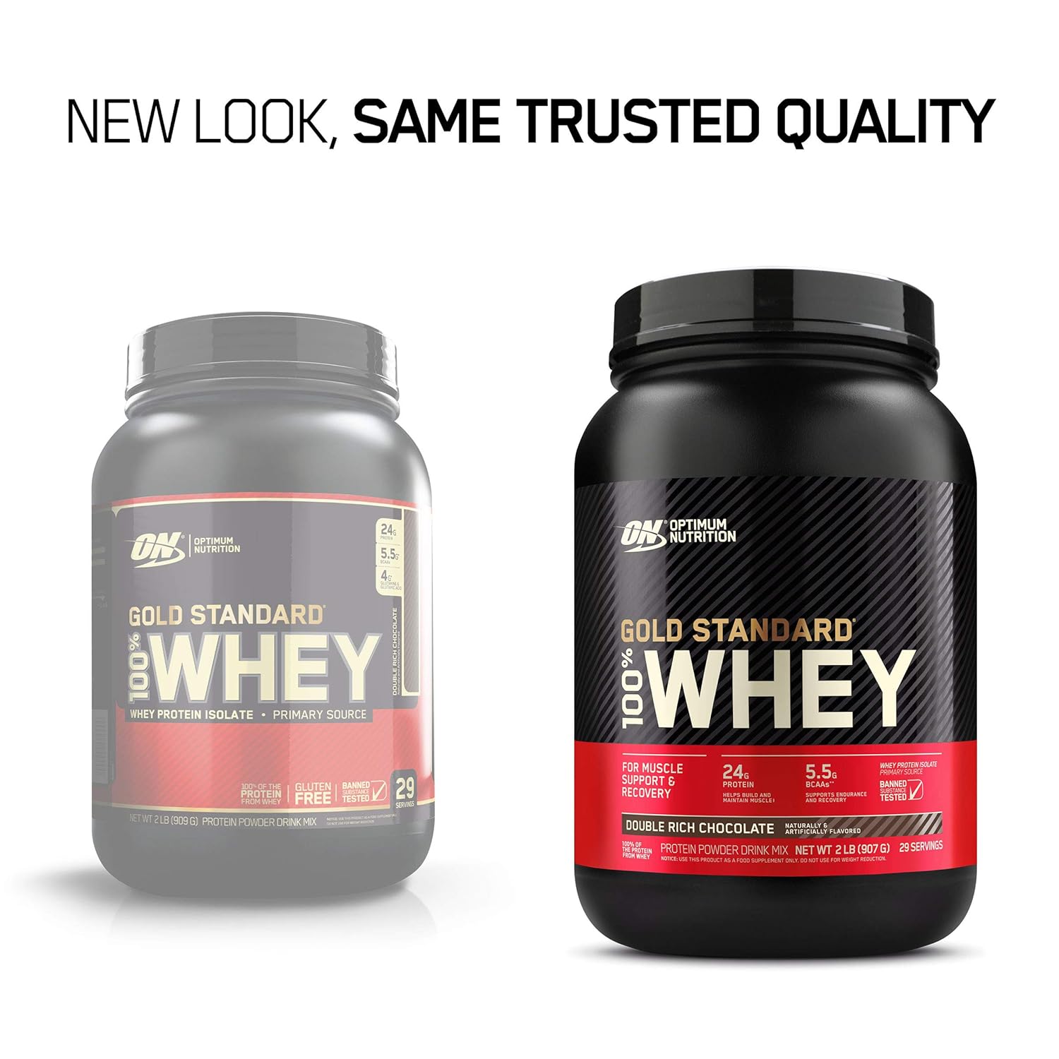 Optimum Nutrition Gold Standard 100% Whey Protein Powder, Double Rich Chocolate 2 Pound (Packaging May Vary): Prime Pantry