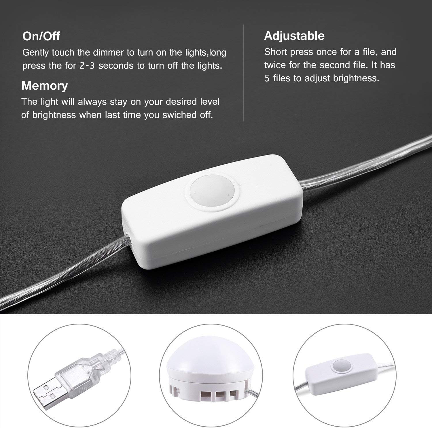 Vanity Mirror Lights Guckmall 12 Led Lights For Mirror With 5 38m Hidden Adjustable Length And 5 Levels 7000k Dimmable Daylight White For Makeup Dressing Table Amazon Co Uk Kitchen Home