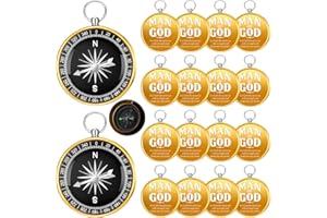 Mootycapa 25 Pcs Father's Day for Church Bulk Man of God Christian Gifts Mini Religious Compass Bible Verse Souvenir Travel Themed Party for Nautical Dad Pastors Church