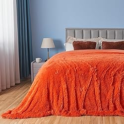 GONAAP Fuzzy Faux Fur Throw Blanket Queen Size