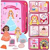 Busy Book for Toddlers 1-3, Montessori Princess Busy Book with Various Activities for Girls, Learning Felt Quiet Books for Toddlers 1 3