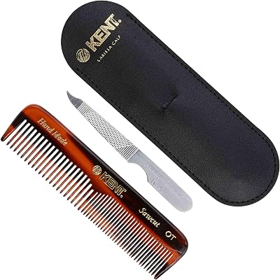 KENT NU19 Pocket Comb and Nail File - Handmade Cellulose Acetate