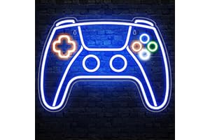 Gamer Neon Sign for Gaming Room Wall Decor, 9-RGB-Lighting-Mode Gaming Controller Shaped Large LED Neon Lights for Boys, Teen