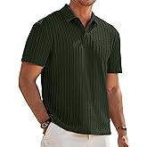 JMIERR Mens Casual Polo Shirt Summer Short Sleeve Vacation Button Beach Knit Stretchy Golf Shirts