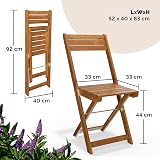 CASARIA 3-Piece Bistro Set | Acacia Wood Foldable Table & Chairs | Brown view 7