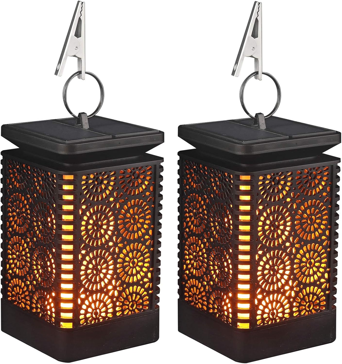 PROZOR 2 piezas de Luz Solar de Llama para Jardin 96LED Focos Solares