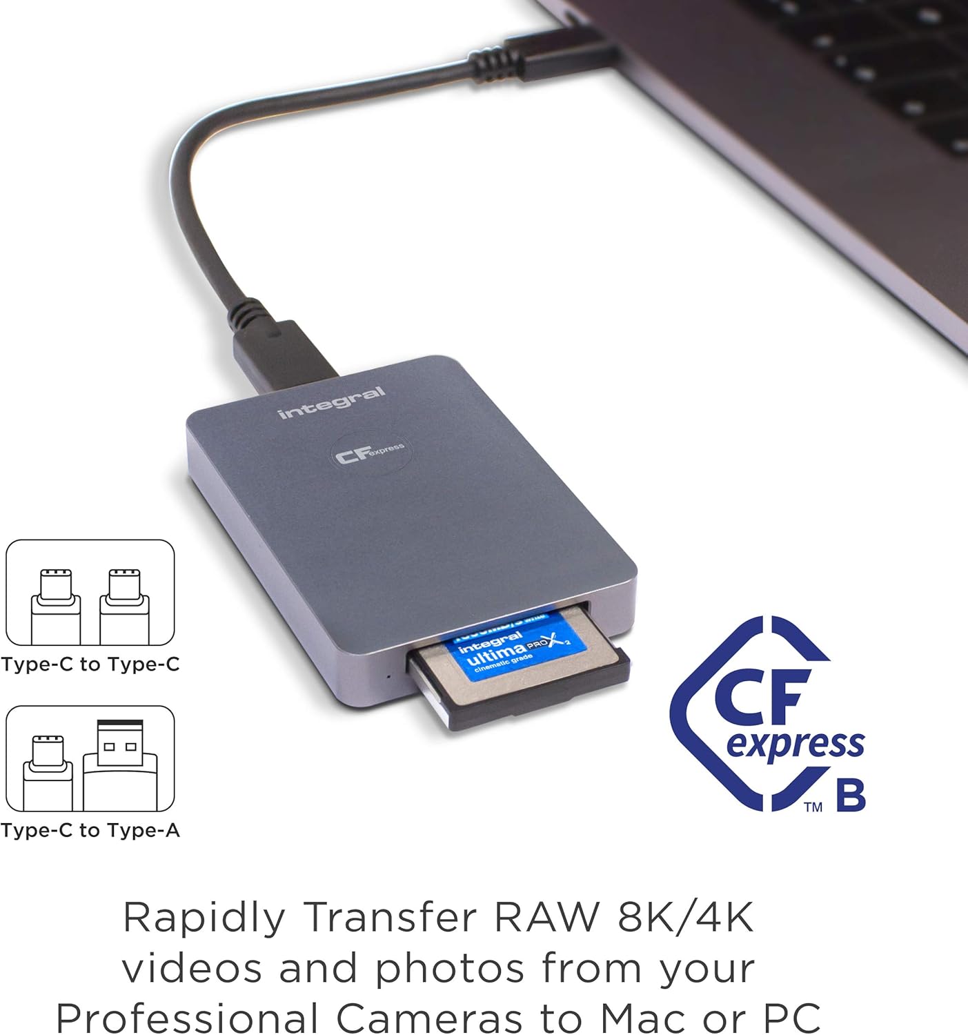 Integral CFExpress USB3.0 & USB Type C Memory Card Reader Adapter - Image 3