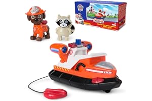 Paw Patrol Fire Rescue: Zuma Rescue Fire Boat with Action Figure, Launching Lifesaver, Raccoon & Toy Boat, Kids Toys for Boys & Girls Ages 3 and Up