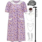 Z-Shop Old Lady Costume for Women 100 Days of School Halloween 100th Day Dress up