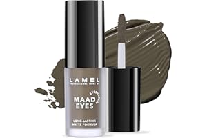Lamel Matte Liquid Eyeshadow - Long Lasting Waterproof Eye Tint - Quick-Drying, Hypoallergenic Eye Makeup - Creamy & Smooth Formula - Gray Matte Cream Eyeshadow - Maad Eyes, №403, 5.2ml / 0.17oz