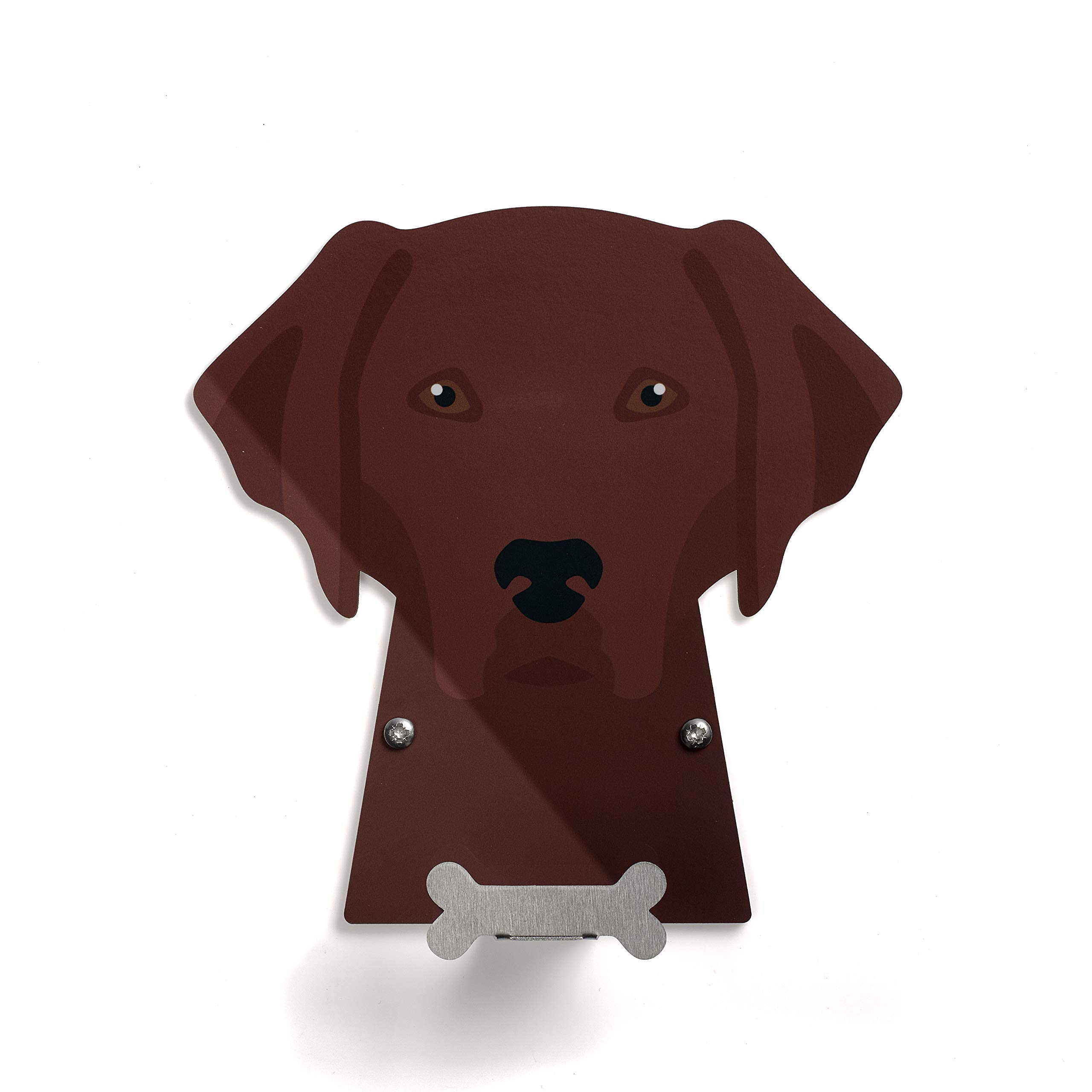 Labrador (Brown) Dog Lead Holder, Wall Mounted Hook for Hanging Pet Leads