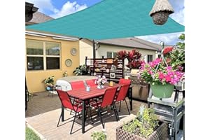 INFRANGE 16' x 20' Rectangle Sun Shade Sails Canopy UV Block for Patio Deck Pergola Yard Lawn Outdoor Activities (Turquoise)