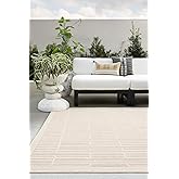 Jaipur Living Indoor Outdoor 8x10 Large Area Rug, Striped, Cream/Beige
