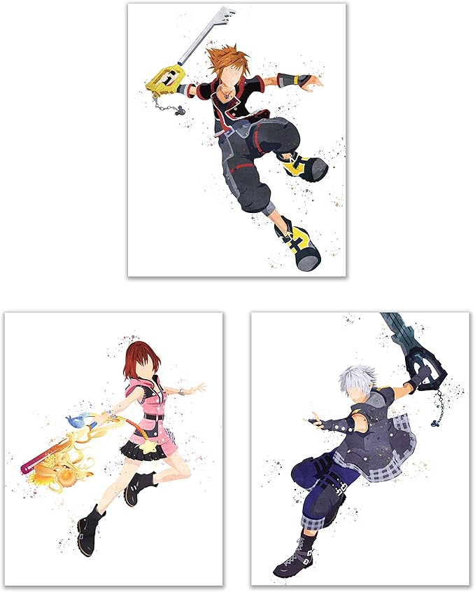 Get Watercolor Kingdom Hearts 3 Poster Prints Set Of 3 8x10 Glossy Desktop Wallpaper Wallpaper Watercolor Kingdom Hearts 3 Poster Prints Set Of 3 8x10 Glossy For iPhone